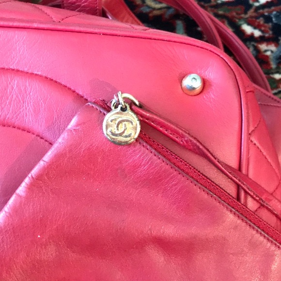 Chanel Large Backpack Red with attached pocket - Picture 5 of 9